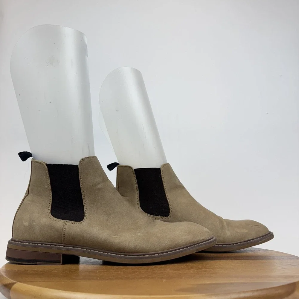 Mens Madden By Steve Madden Memille Beige Nubuck‎ Chelsea Boots Size 10.5